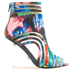 Clear heel peep toe multicolor Privilege heels